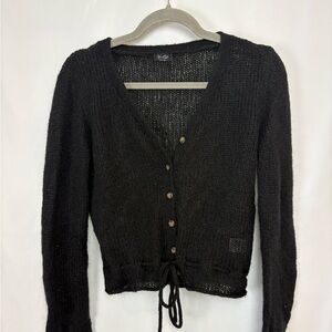 🖤brandy melville black cardigan with tie